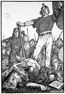 Norse Prints: Death of Brian Boru at the Battle of Clontarf, Ireland, 1014 (1913)