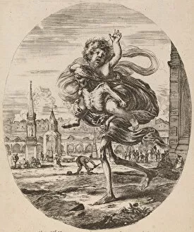 Abduction Collection: Death Carrying a Child to the Left, probably 1648. Creator: Stefano della Bella