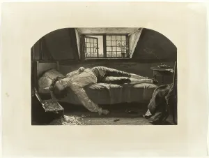 Thomas Chatterton Prints: The Death of Chatterton, 1860. Creator: Thomas Oldham Barlow