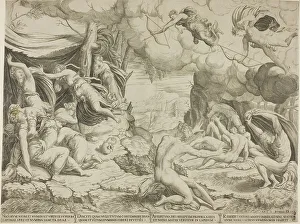 The Death of the Children of Niobe, 1541. Creators: Unknown, Antonio Salamanca