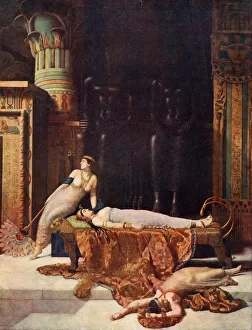 Pre Raphaelite Prints: The Death of Cleopatra, 1890. Creator: John Maler Collier