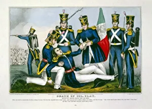Death of Col. Clay, Battle of Buena Vista, Feby. 23d, 1847, pub. 1847. Creator: American School
