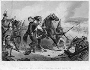 American Revolution 1775 1783 Prints: The death of Colonel Rawle at the Battle of Trenton, 1776