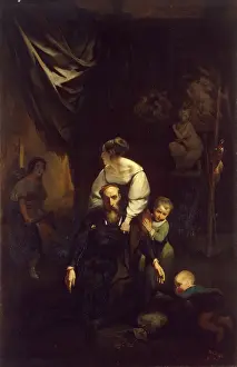 Family Life Prints: Death of Correggio, 1834. Creator: Octave Tassaert