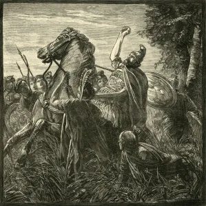 Fallen Prints: Death of Crassus, 1890. Creator: Unknown