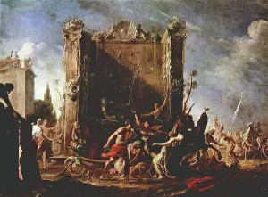 Fountain Prints: Death of the Daughter of Spurius Tarpeus, 1640. Creator: Johann Heinrich Schonfeld