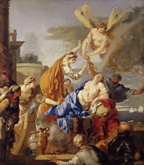 Mythological Prints: Death of Dido, 1638. Creator: Sebastien Bourdon
