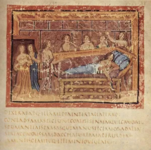 Vergilius Prints: The Death of Dido, ca 400. Artist: Master of the Vatican Vergil (active ca 400)