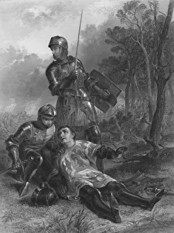 Houston Prints: The Death of the Earl of Warwick (King Henry VI), c1870. Artist: T Brown