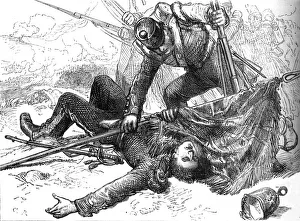 Death of Ensign Anstruther, c1880. Artist: C. R