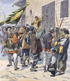 Boxers Prints: Death to the Foreigners from Le Petit Parisien, 15th July, 1900 (colour lithograph)