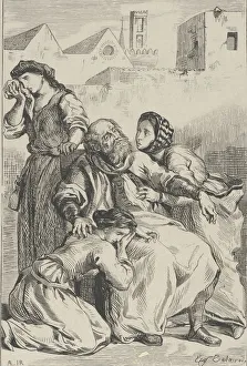 Jw Goethe Prints: Death of Goetz von Berlichingen, 1845. 1845. Creator: Eugene Delacroix