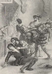 Villain Prints: The Death of Hamlet, 1843. 1843. Creator: Eugene Delacroix