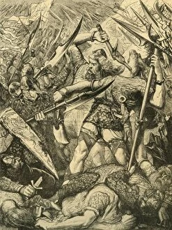 Killed Gallery: Death of Harold at the Battle of Hastings, 1873. Creator: Unknown