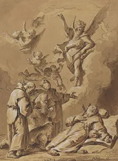Death of a Holy Friar, 18th century. Creator: Francesco Fontebasso