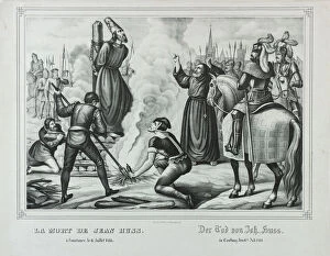 John Hus Gallery: The Death of Jan Hus in Constance, Mid of the 19th cen.. Creator: Wentzel, Johann Friedrich