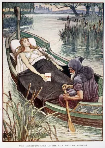 Paddling Gallery: The Death Journey of the Lily Maid of Astolat, 1911