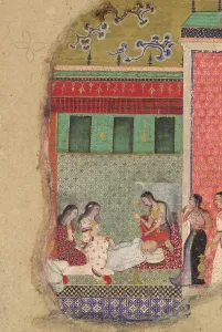 The Death of King Dasharatha, the Father of Rama, Folio from a Ramayana, ca. 1605 The Death of King Dasharatha, the Father of Rama, Folio from a Ramayana, ca. 1605