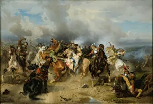 Death of King Gustav II Adolf of Sweden at the Battle of Lutzen on 6 November 1632, 1855