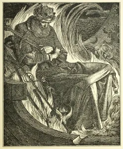 Norse Prints: Death of King Warwulf, pub. 1915 (engraving)