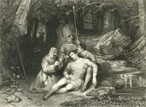 Cattermole Collection: Death of Llewellyn, c1836. Creators: Unknown, William Radclyffe