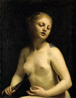 Tragedy Collection: The Death of Lucretia, 17th century. Artist: Guido Cagnacci