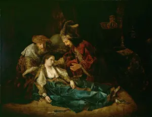 Crouching Prints: The Death of Lucretia (?), mid-1640s. Creator: School of Rembrandt van Rijn