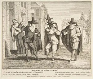 Jacques Gabriel Prints: The Death of Maitre Andre. n. d. Creators: Claude Gillot, Jacques Gabriel Huquier