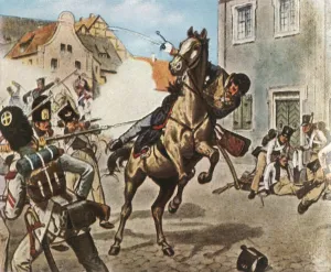 Ferdinand Von Prints: Death of Major von Schill, 31 May 1809, (1936). Creator: Unknown