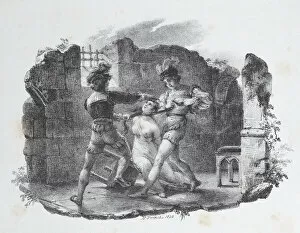 Slaughter Collection: Death of Margaret of Burgundy Strangled in Prison, 1820. Creator: Emile Jean-Horace Vernet