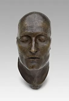 1st Consul Bonaparte Collection: Death Mask of Napoleon, modeled 1821 (cast 1833). Creators: Louis Richard, E. Quesnel