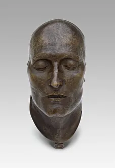 First Consul Bonaparte Collection: Death Mask of Napoleon, modeled 1821 (cast 1833). Creators: Louis Richard, E. Quesnel