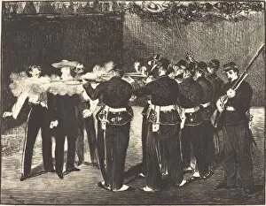 Maximilian I Of Mexico Gallery: Death of Maximilian at Queretaro (L execution de Maximilien), 1867
