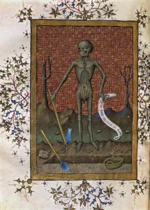 Barcelonés Prints: Death, miniature in the Book of Hours of 1444, by Bernat Martorell