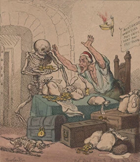 Death and the Miser, December 20, 1801. December 20, 1801. Creator: Thomas Rowlandson
