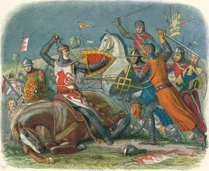 Doyle Prints: Death of De Montfort, 1265 (1864). Artist: James William Edmund Doyle