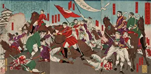 Conflict Prints: The Death of Murata Sansuke, 1877. Creator: Tsukioka Yoshitoshi
