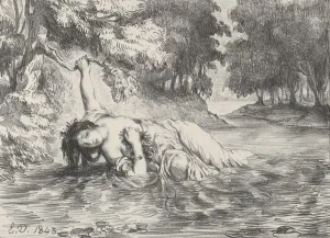 Villain Prints: The Death of Ophelia, 1843. 1843. Creator: Eugene Delacroix