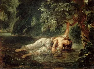 Delacroix Prints: The Death of Ophelia, 1853. Creator: Delacroix, Eugene (1798-1863)