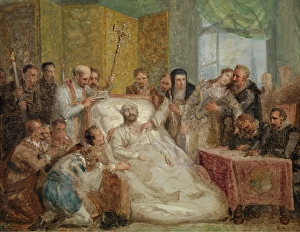 Rubens Sir Peter Paul Prints: The Death of Peter Paul Rubens, 1827. Creator: Mathieu Van Bree