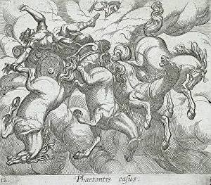 Wilhelm Janson Prints: The Death of Phaeton, published 1606. Creators: Antonio Tempesta, Wilhelm Janson