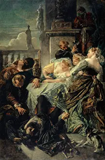 Pietro Prints: The Death of Pietro Aretino, 1854. Creator: Anselm Friedrich Feuerbach
