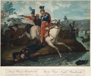 Death of Prince Jozef Poniatowski in the Battle of Leipzig, 1820 Death of Prince Jozef Poniatowski in the Battle of Leipzig, 1820