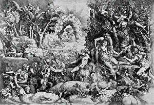 Procris Prints: The Death of Procris, c1540. Creator: Giorgio Ghisi