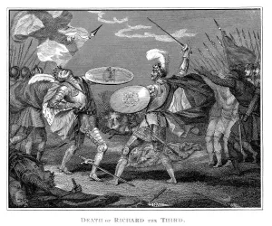Battle Of Bosworth Field Collection: Death of Richard III at the Battle of Bosworth Field, 22 August 1485 (c19th century)