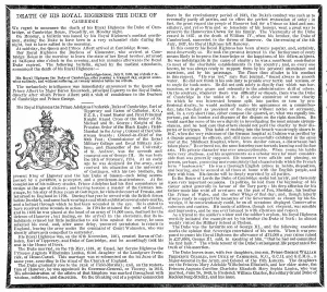 Announcement Prints: Death of His Royal Highness the Duke of Cambridge, 1850. Creator: Unknown