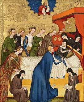 Order Of The Poor Ladies Gallery: The Death of Saint Clare, c. 1400 / 1410. Creator: Master of Heiligenkreuz