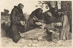 Francis St Collection: The Death of Saint Francis (La mort de St. Francois). Creator: Alphonse Legros