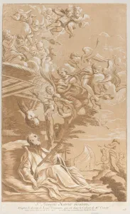 Anne Claude Philippe De Tubières Prints: Death of Saint Francis Xavier, ca. 1729. Creator: Caylus, Anne-Claude-Philippe de