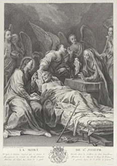 Crespi Lo Spagnuolo Prints: The death of Saint Joseph, lying on a bed